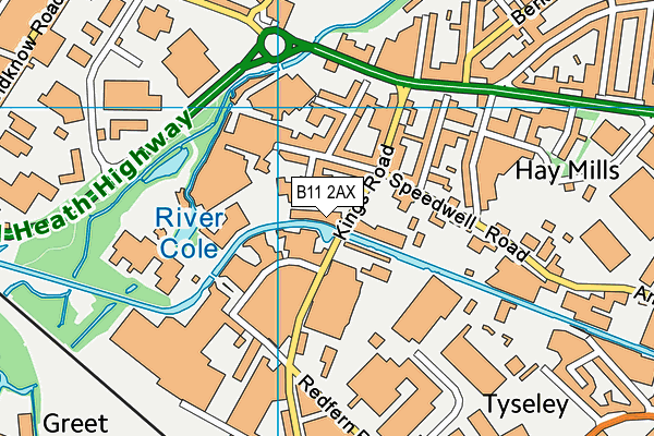 B11 2AX map - OS VectorMap District (Ordnance Survey)