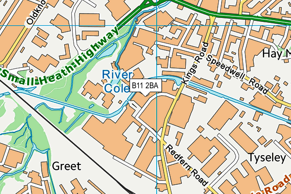 B11 2BA map - OS VectorMap District (Ordnance Survey)