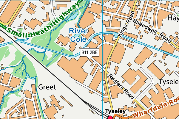 B11 2BE map - OS VectorMap District (Ordnance Survey)