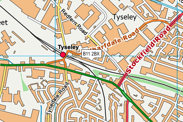 B11 2BX map - OS VectorMap District (Ordnance Survey)