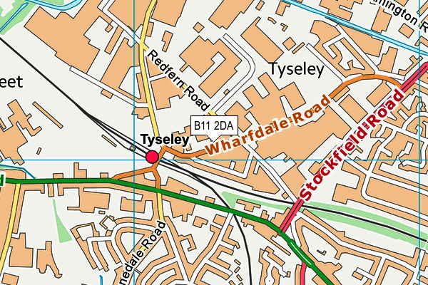 B11 2DA map - OS VectorMap District (Ordnance Survey)