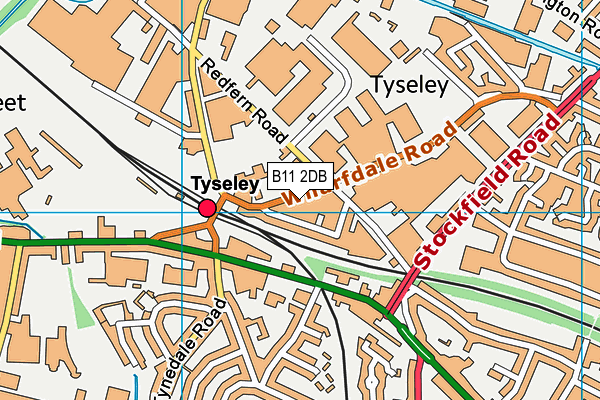 B11 2DB map - OS VectorMap District (Ordnance Survey)