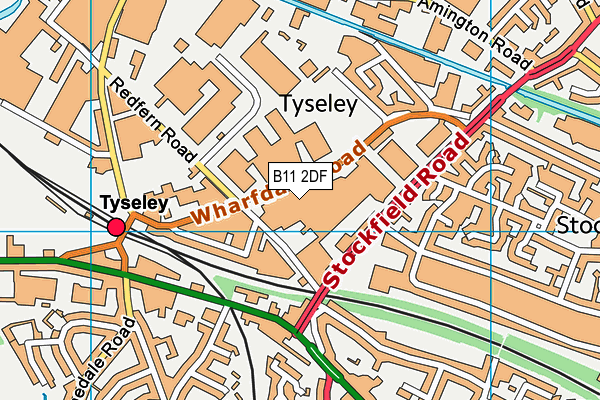 B11 2DF map - OS VectorMap District (Ordnance Survey)