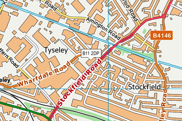 B11 2DP map - OS VectorMap District (Ordnance Survey)