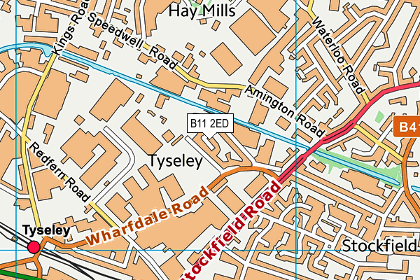 B11 2ED map - OS VectorMap District (Ordnance Survey)