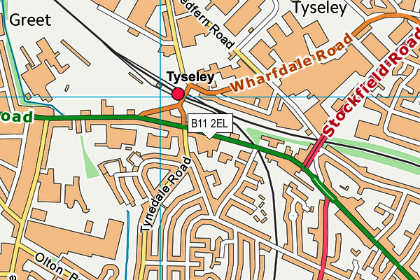 B11 2EL map - OS VectorMap District (Ordnance Survey)