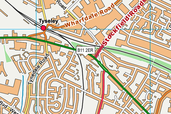 B11 2ER map - OS VectorMap District (Ordnance Survey)