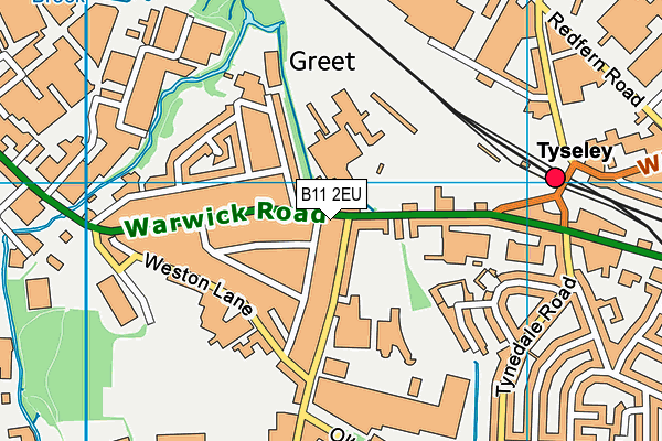 B11 2EU map - OS VectorMap District (Ordnance Survey)