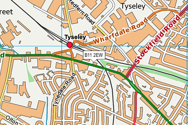 B11 2EW map - OS VectorMap District (Ordnance Survey)