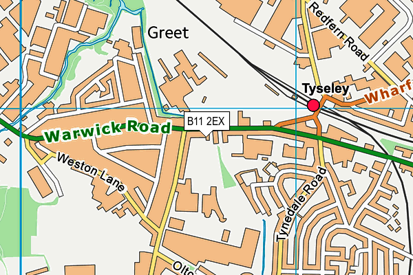 B11 2EX map - OS VectorMap District (Ordnance Survey)