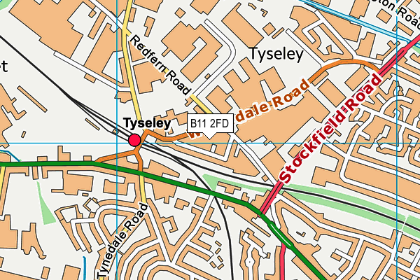 B11 2FD map - OS VectorMap District (Ordnance Survey)