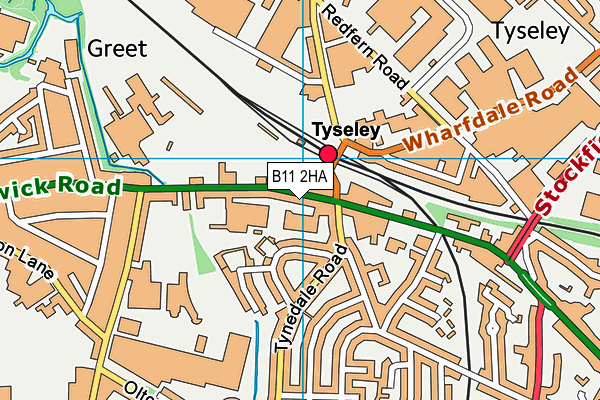 B11 2HA map - OS VectorMap District (Ordnance Survey)