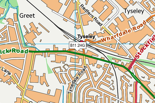 B11 2HG map - OS VectorMap District (Ordnance Survey)