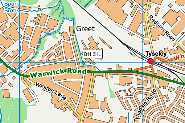 B11 2HL map - OS VectorMap District (Ordnance Survey)