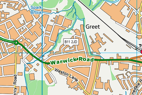 B11 2JD map - OS VectorMap District (Ordnance Survey)