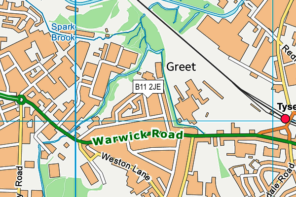 B11 2JE map - OS VectorMap District (Ordnance Survey)