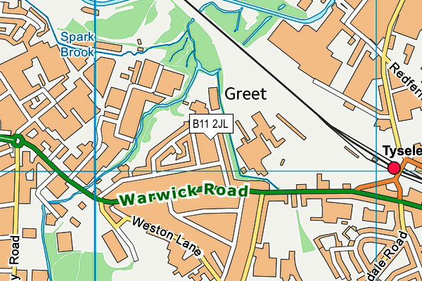 B11 2JL map - OS VectorMap District (Ordnance Survey)