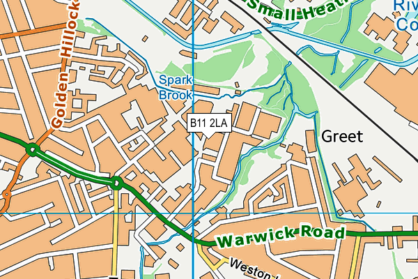 B11 2LA map - OS VectorMap District (Ordnance Survey)