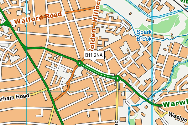 B11 2NA map - OS VectorMap District (Ordnance Survey)