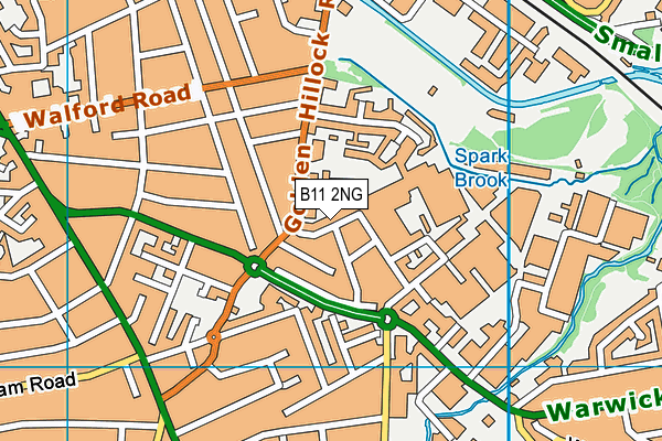 B11 2NG map - OS VectorMap District (Ordnance Survey)