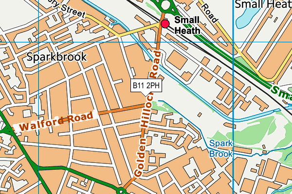 B11 2PH map - OS VectorMap District (Ordnance Survey)