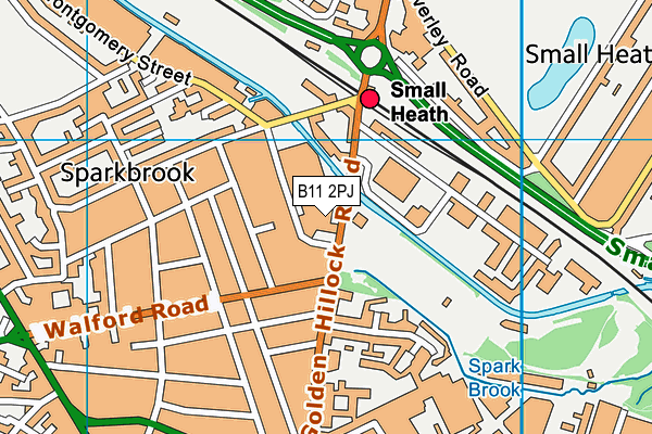 B11 2PJ map - OS VectorMap District (Ordnance Survey)