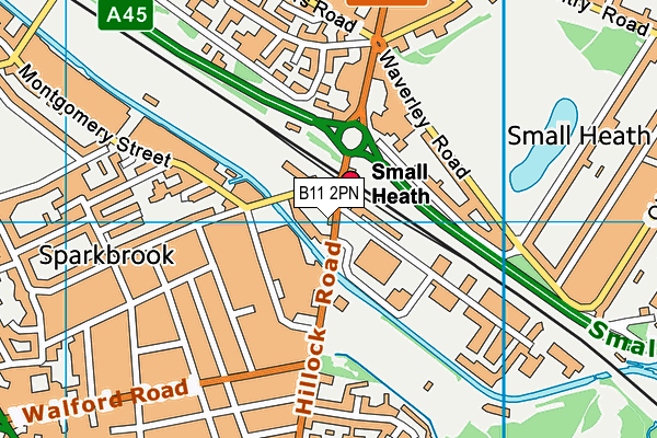 B11 2PN map - OS VectorMap District (Ordnance Survey)