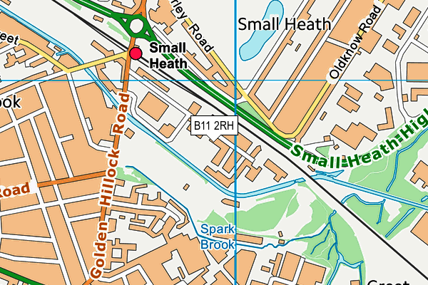 B11 2RH map - OS VectorMap District (Ordnance Survey)