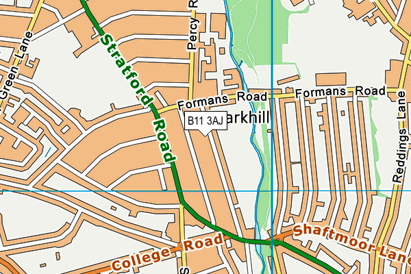 B11 3AJ map - OS VectorMap District (Ordnance Survey)