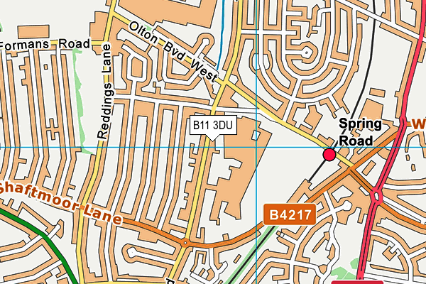 B11 3DU map - OS VectorMap District (Ordnance Survey)