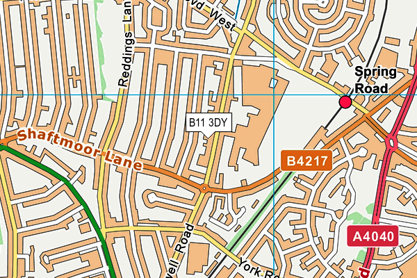 B11 3DY map - OS VectorMap District (Ordnance Survey)