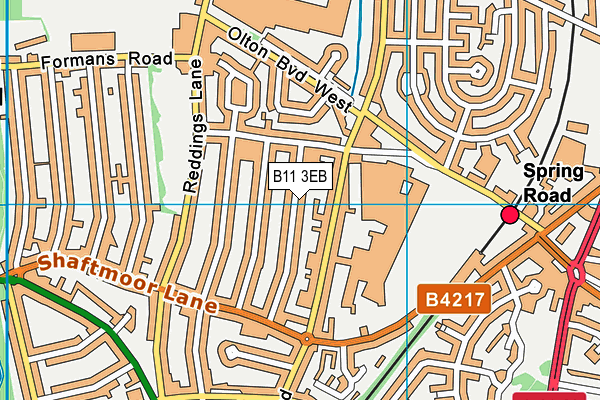 B11 3EB map - OS VectorMap District (Ordnance Survey)