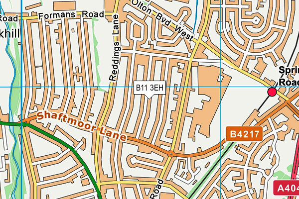 B11 3EH map - OS VectorMap District (Ordnance Survey)