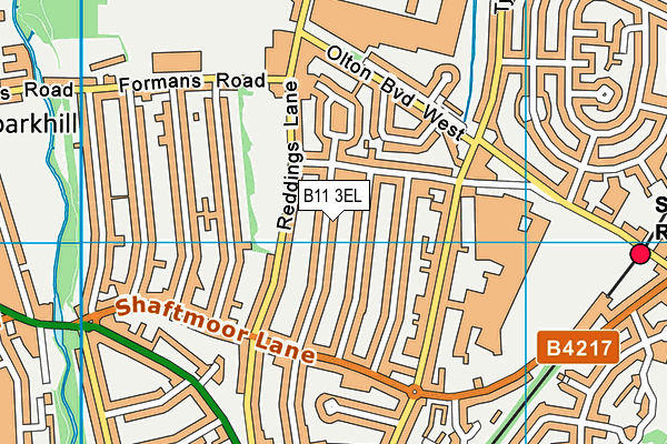 B11 3EL map - OS VectorMap District (Ordnance Survey)