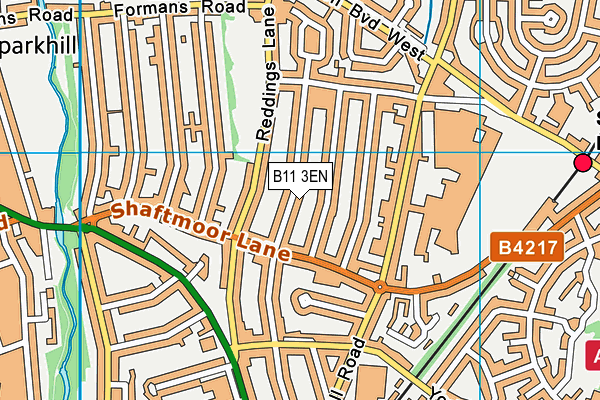 B11 3EN map - OS VectorMap District (Ordnance Survey)