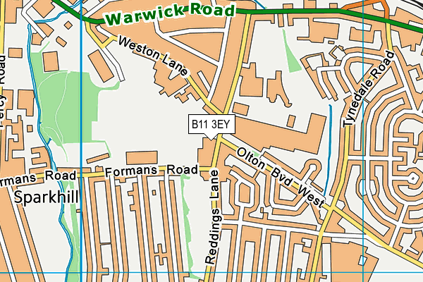 The Olive School, Birmingham map (B11 3EY) - OS VectorMap District (Ordnance Survey)