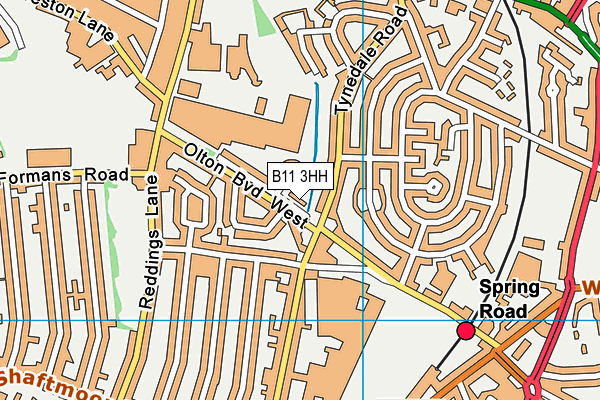 B11 3HH map - OS VectorMap District (Ordnance Survey)