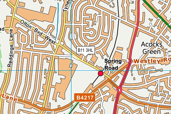 B11 3HL map - OS VectorMap District (Ordnance Survey)