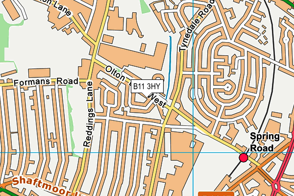 B11 3HY map - OS VectorMap District (Ordnance Survey)