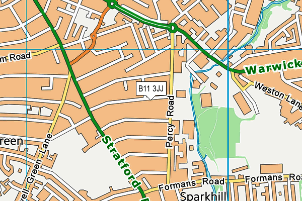 B11 3JJ map - OS VectorMap District (Ordnance Survey)