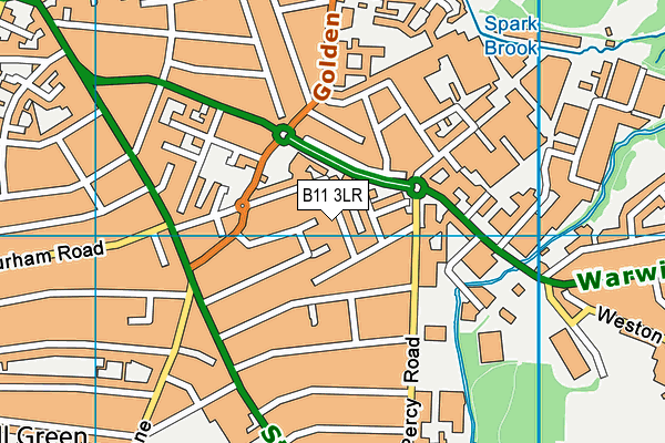 B11 3LR map - OS VectorMap District (Ordnance Survey)