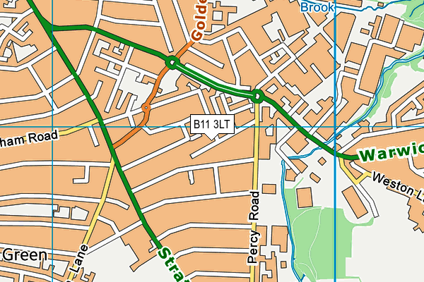 B11 3LT map - OS VectorMap District (Ordnance Survey)