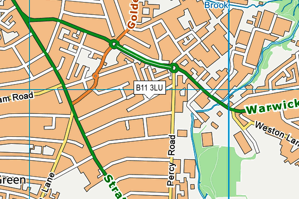 B11 3LU map - OS VectorMap District (Ordnance Survey)