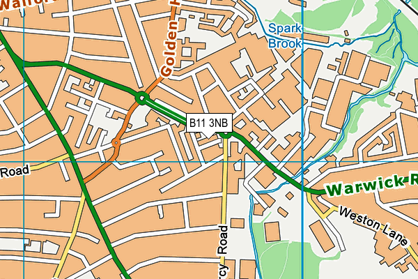 B11 3NB map - OS VectorMap District (Ordnance Survey)