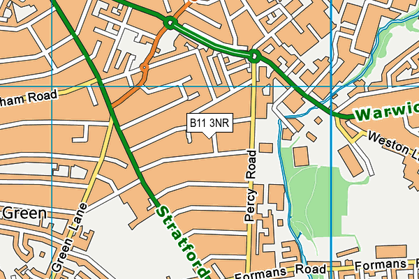 B11 3NR map - OS VectorMap District (Ordnance Survey)