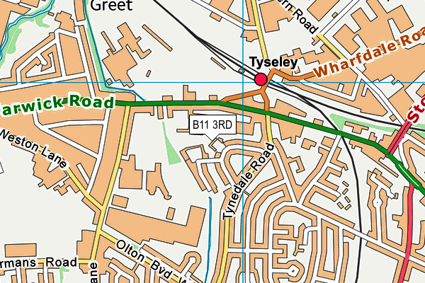 B11 3RD map - OS VectorMap District (Ordnance Survey)