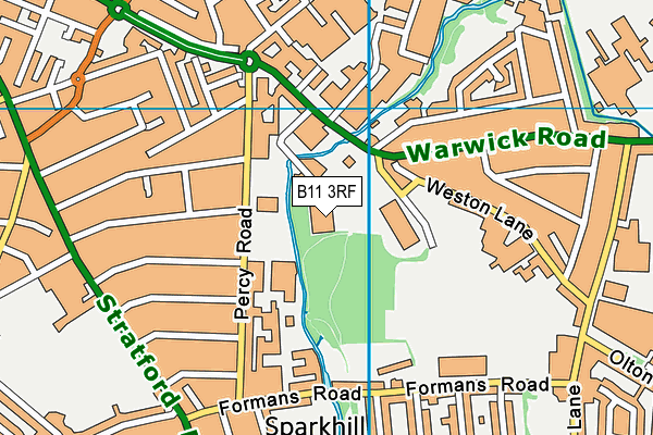 B11 3RF map - OS VectorMap District (Ordnance Survey)