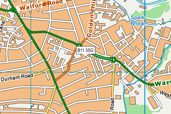 B11 3SG map - OS VectorMap District (Ordnance Survey)