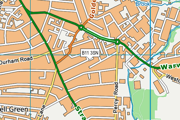 B11 3SN map - OS VectorMap District (Ordnance Survey)