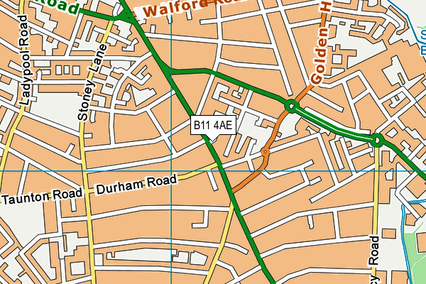 B11 4AE map - OS VectorMap District (Ordnance Survey)